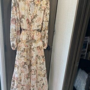 Ever New Cream Bishop Sleeve Sundress Wedding